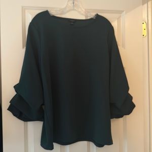 Ann Taylor Dark Green 3/4 Sleeve Top